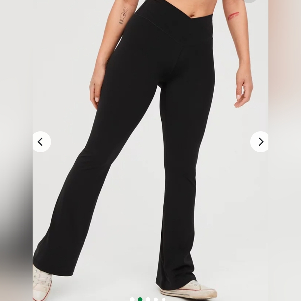 Offline By Aerie Real Me High Waisted Black Flared Leggings | Buttery Soft Yoga